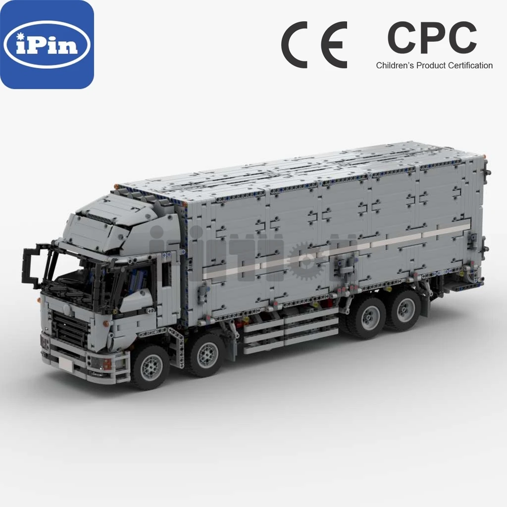 

Moc-1389 Arakawa large truck two-color light gray chassis + carriage splicing building block technology assembly remote control