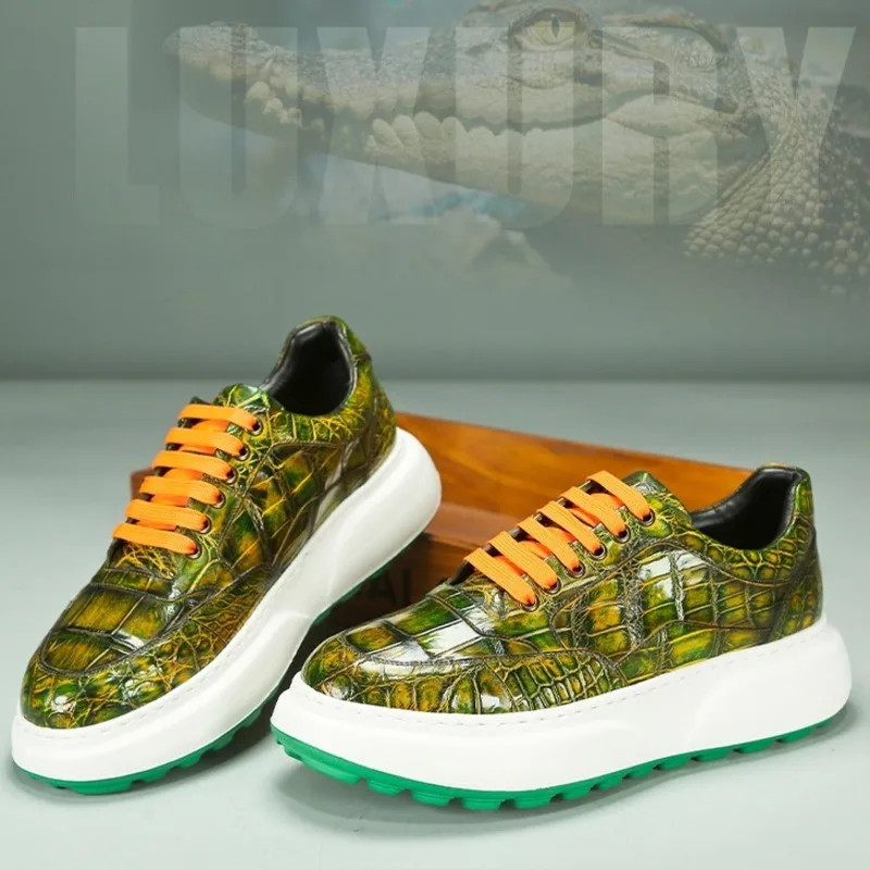 Новые модные универсальные туфли для скейтбординга из натуральной крокодиловой