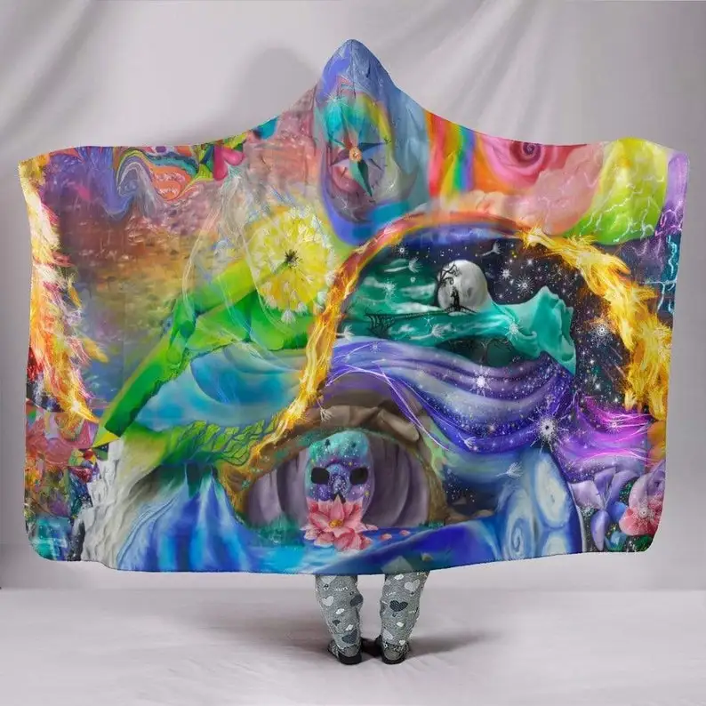 

Hooded Blanket, Galaxy Hippie Trippy, Bright Colorful, Trippy Rave Festival, Hippie Psychedelic, Mystical Yoga, Coachella Acid