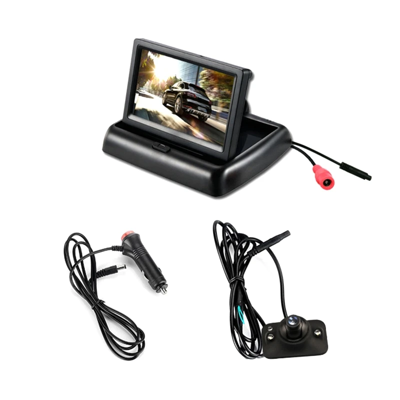 

Rear View Backup-Assist Camera Wide Degree 4.3 in TFT LCD Parking Assistance Wide Angle Reverse Camera Reversing Monitor