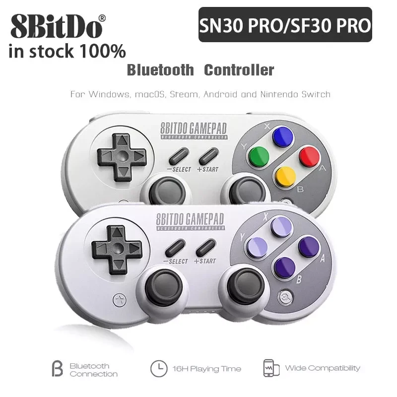 

8BitDo SF30 Pro/SN30 Pro Wireless Bluetooth Gamepad Controller with Joystick for Windows Android macOS Nintend Switch Steam