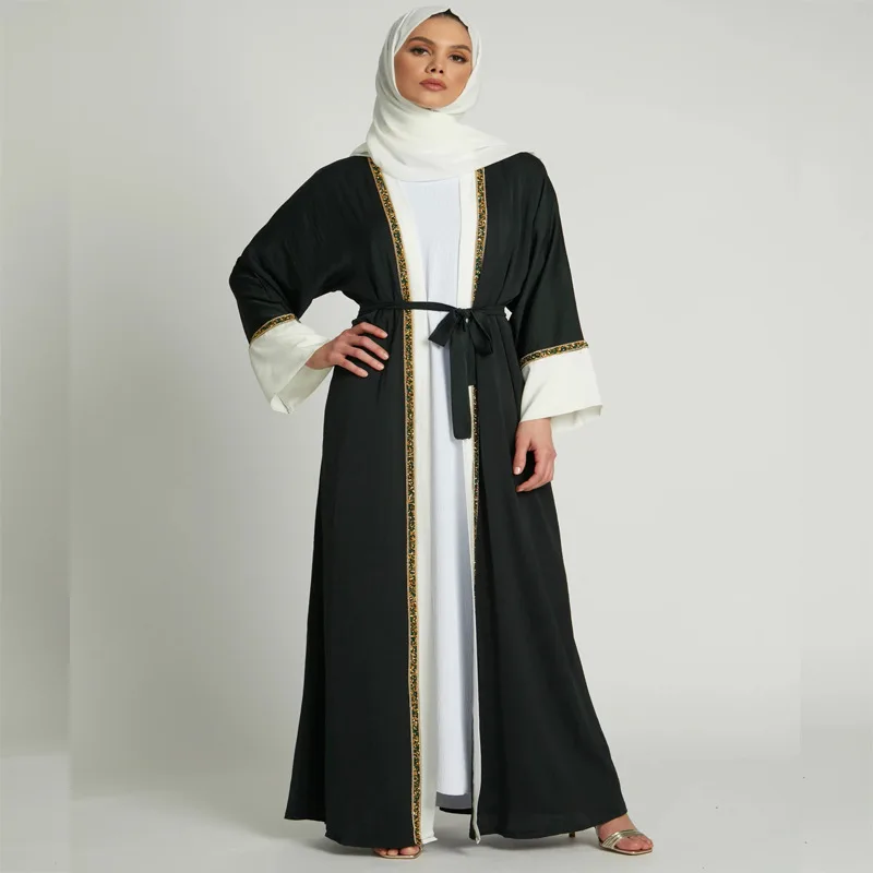 Women Muslim Coat Long Dress Abaya Dubai Cardigan Muslim Robes Kimono Abrigo Mujer Largos Musulmana Tunic