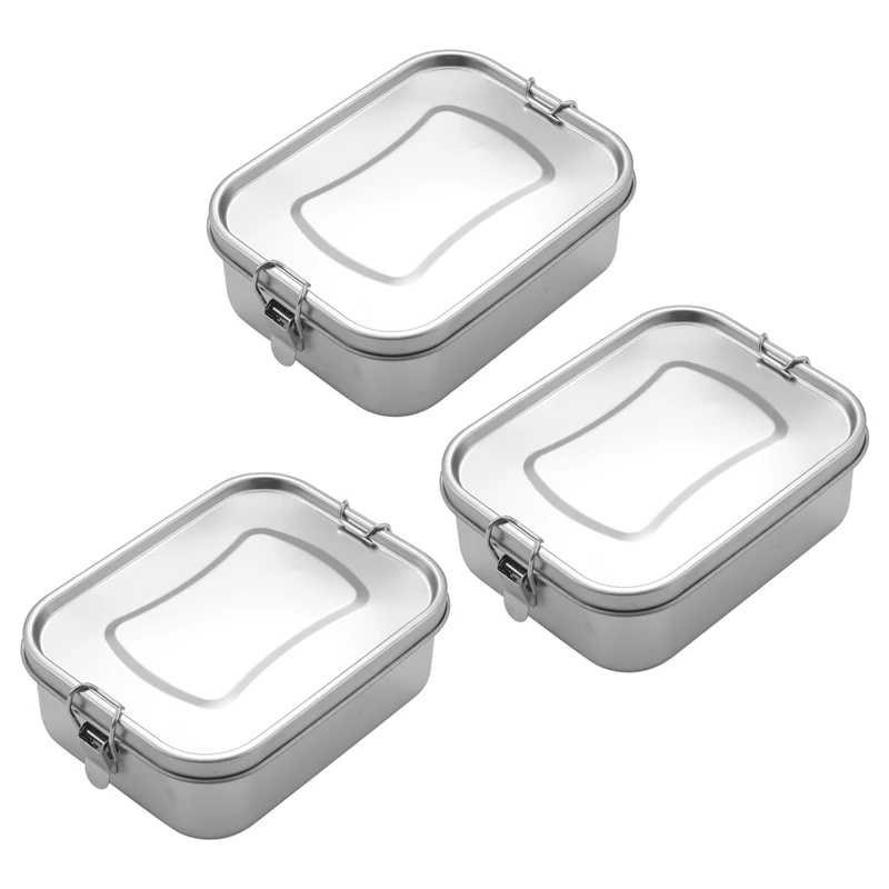 

3X Bento Box Lunch Container,3-Compartment Bento Lunch Box For Sandwich And Two Sides,1400 Ml Food Container