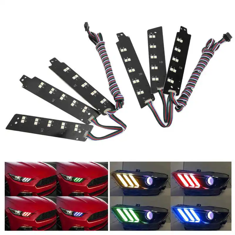 Разноцветные светодиодные фары RGB DRL комплект ангельские глазки замена