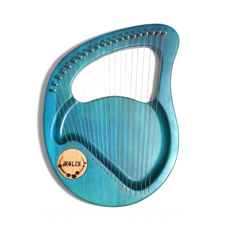 

Lyre Harp,Greek Violin,21 String Mahogany Lyre Instrument,Harp With Tuning Wrench,For Beginner Music Lovers