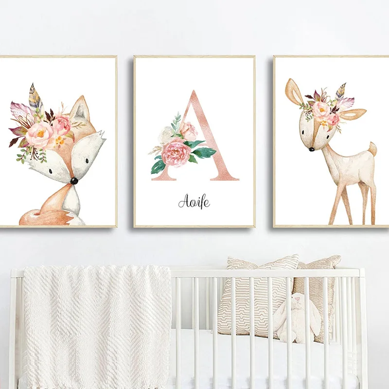 

Animal Living Room Decorative Painting Letter Print Children'S Room Wall Hanging Hd Print Canvas