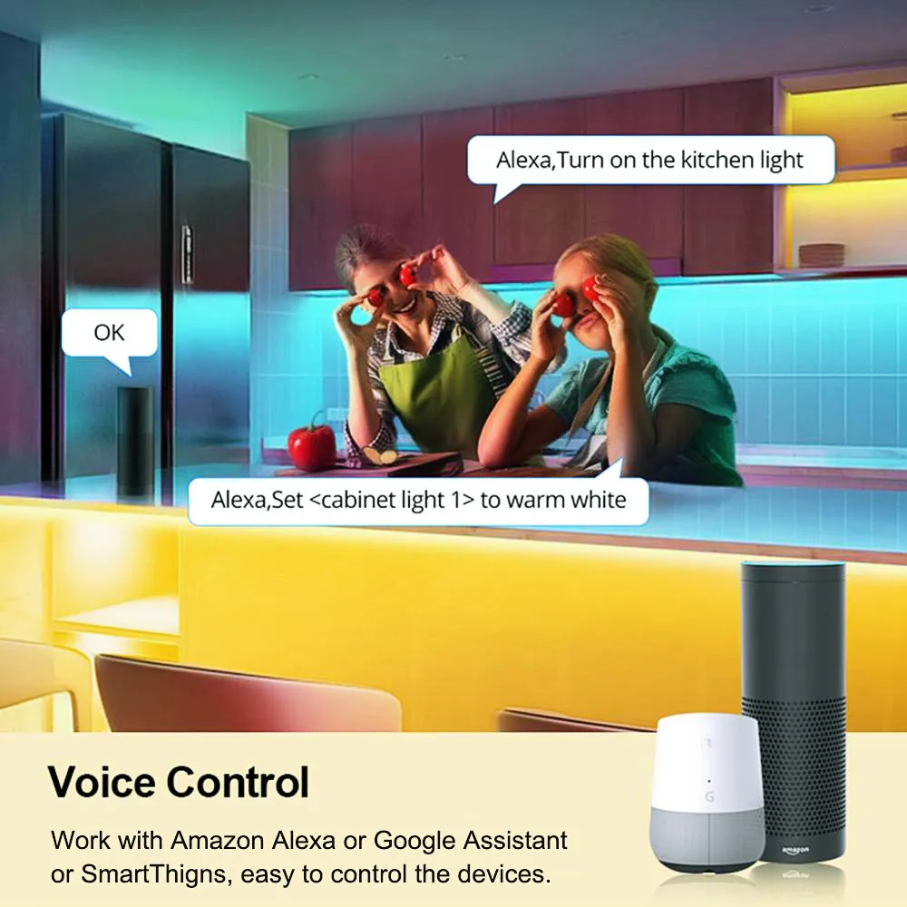 Светодиодная лента Tuya Zigbee с поддержкой Wi-Fi и COB LED полоска теплым холодным белым