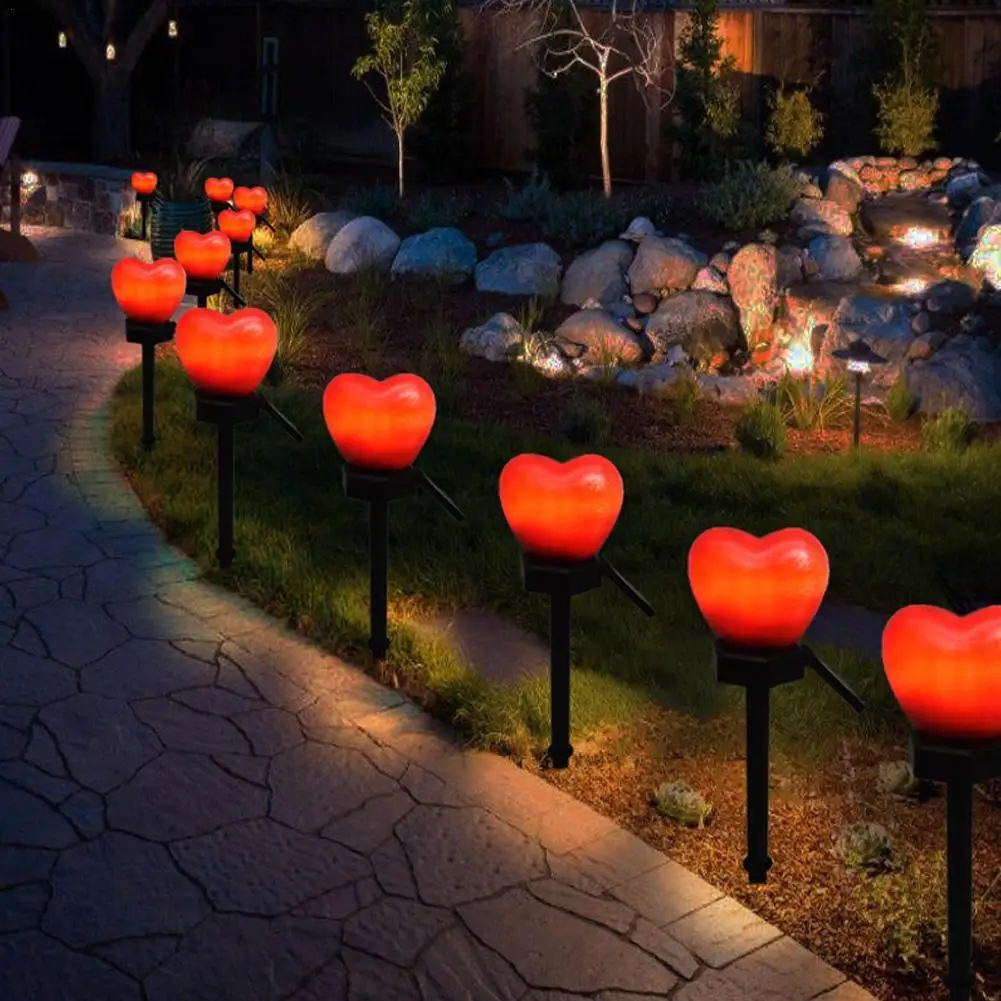 

Outdoor Solar Led Lights Waterproof Heart-shaped Solar Garden Lights Lawn Lamp Romantic Decorative Lights Outdoor Wedding Decors