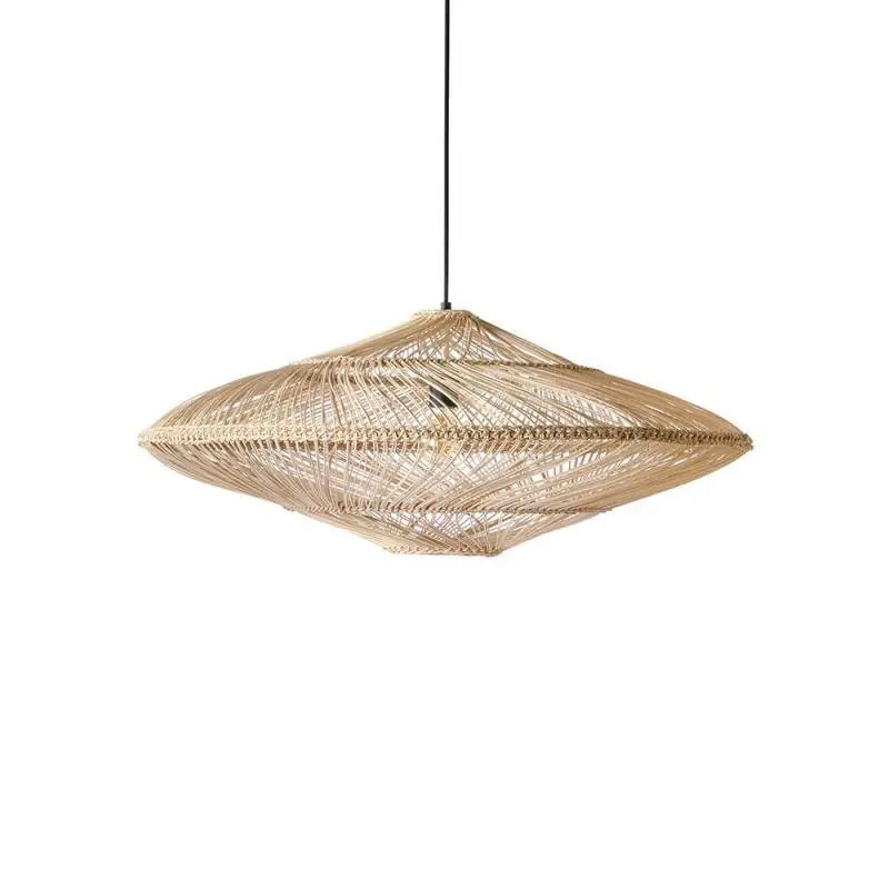 Новинка лампа из ротанга в виде НЛО креативные подвесные светильники китайском