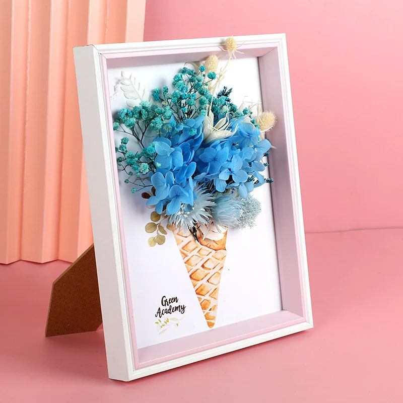 

Photo Frame DIY 3D Handmade Dried Immortal Flower Ornaments Crafts Accessories And Wedding Bohemian Table Materials
