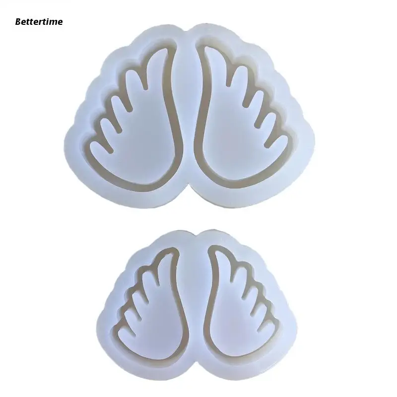 

B36D Geometry Wings Ornament Mold DIY Keychain Pendant Jewelry for Key Chain Decor