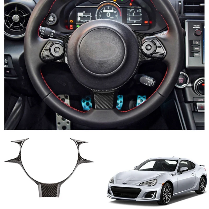

Car Carbon Fiber Steering Wheel Panel Cover Trim Decoration Frame Sticker For Toyota 86 Subaru BRZ 2017-2021