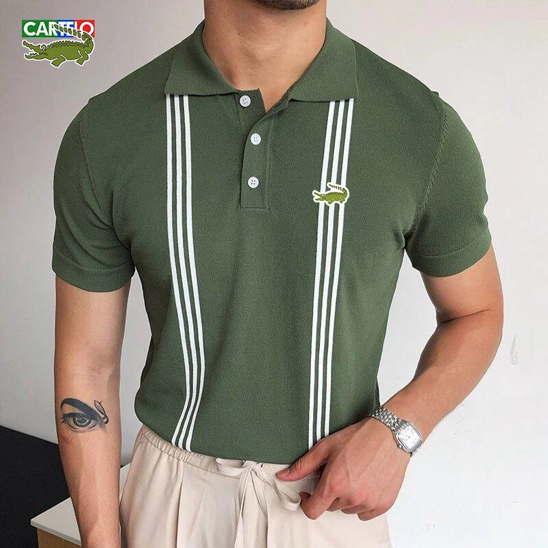 

2022 Men Cartelo Brand Polo Shirt Men Shirt Short Sleeve Polo Shirt Print Summer Street Business Casual Men Tops