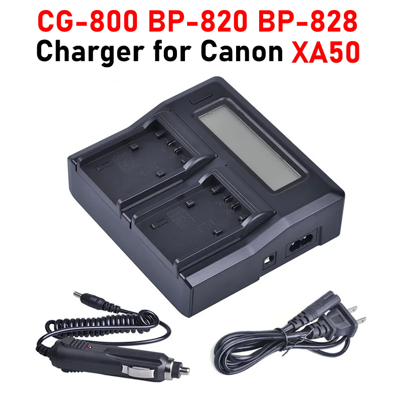 XA50 Charger BP-820 BP-828 BP828 BP820 CG-800 Dual Charger for Canon XA50 Battery Charger