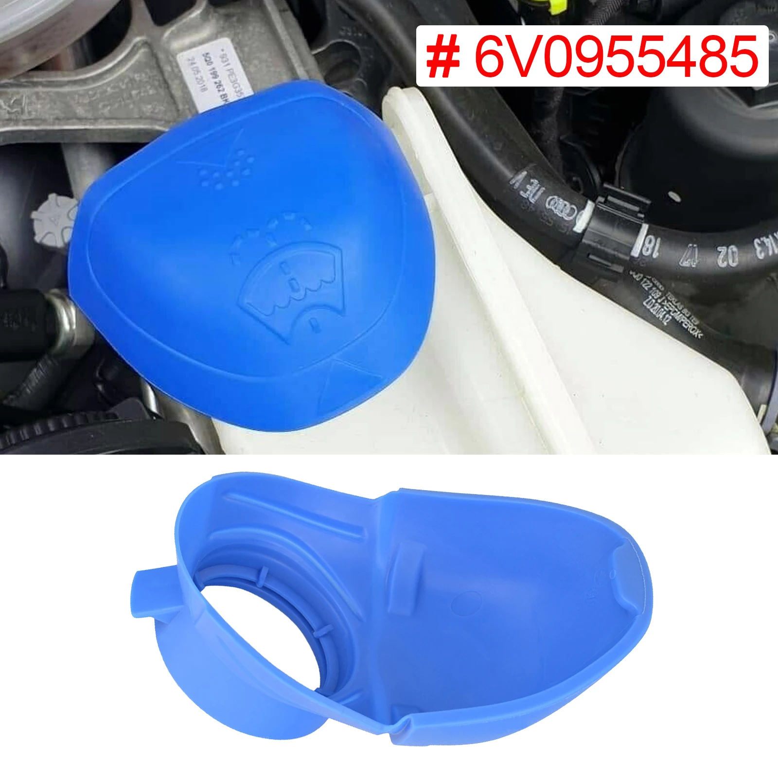 

6V0955485 6V0 955 485 Wiper Washer Fluid Reservoir Tank Bottle Cover Cap Lid Plastic Blue For Audi For VW