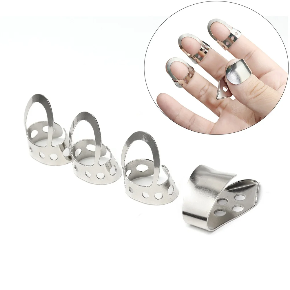 

4pcs Finger Picks Tone Deaf Music Metal Fingerstyle Picks Guitar Pick For Banjo Dobro Resonator Acoustic Guitar Accessories