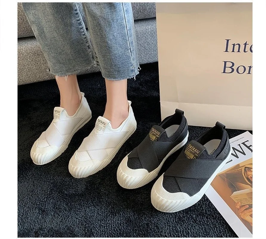 

Women's Flats Shoes Round Toe Slip on Walking Female Comfortable Sneakers Casual Breathable Canvas Zapatillas Mujer