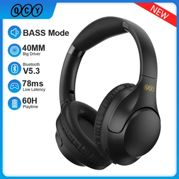 New QCY H2 Wireless Headphone Bluetooth 5.3 Earphone BASS HIFI Stereo Headset 78ms Low Latency for Music Gaming 60-Hour Playtime 1