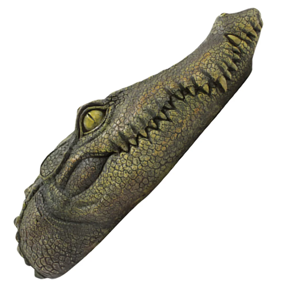 

Decorative Crocodile Head Alligator Pool Float Resin Animal Desktop Garden Vivid Fish Decorations Tank