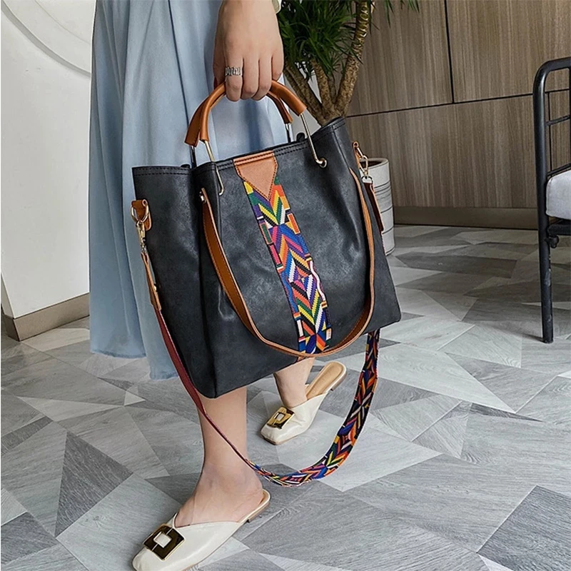 Винтажные сумки-тоуты Jamhoo с расширенным ремешком женские вместительные сумки