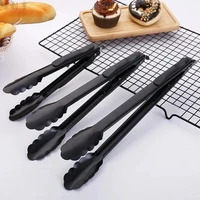 91214 inch stainless steel food tongs barbecue black tong bread bbq salad tongs cook party buffet clip kitchen accessories