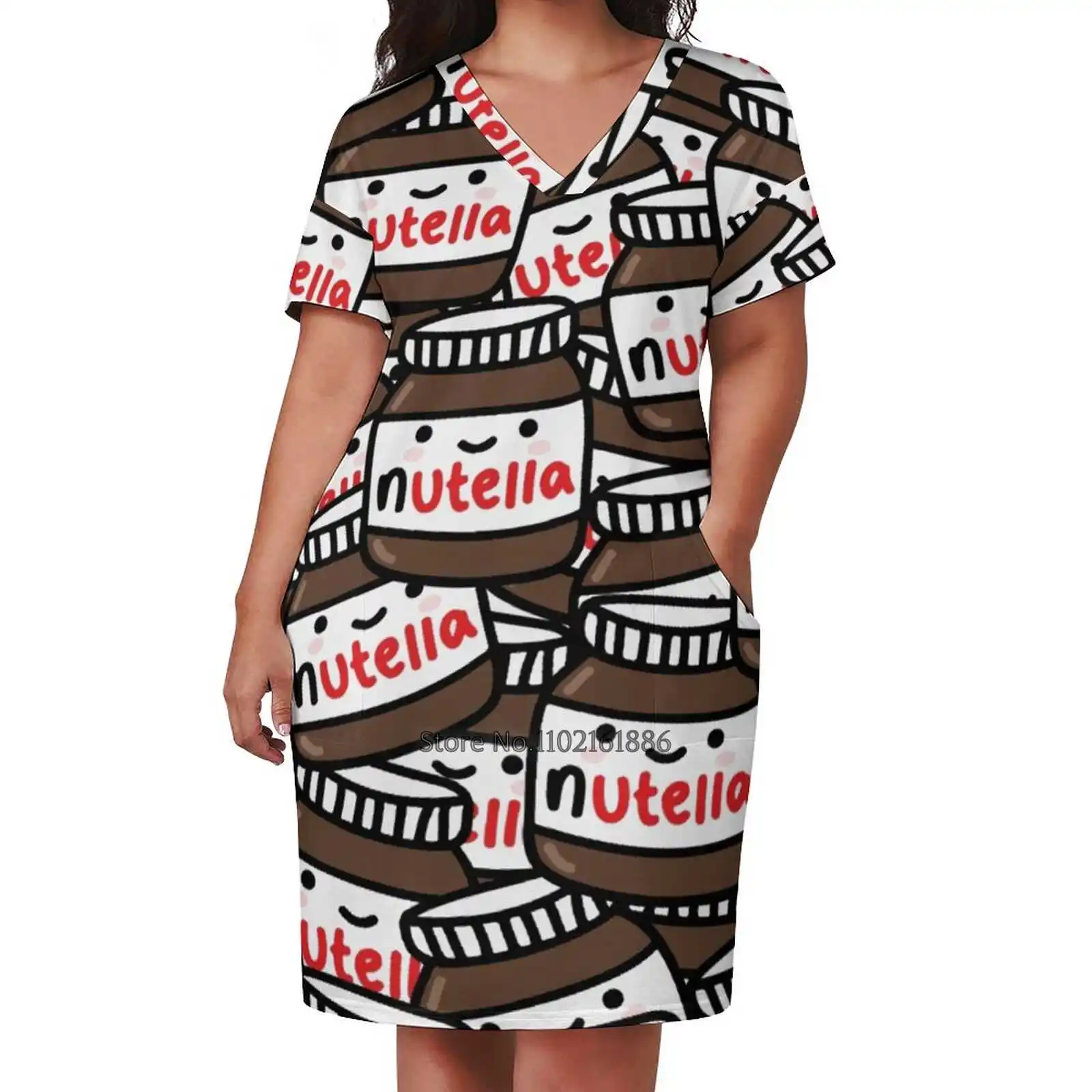 Милый узор Нутеллы! Платье на завязках с открытой спиной платье квадратным