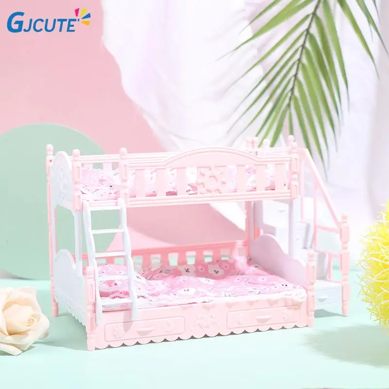 

Детский игровой домик для кукол, аксессуары, имитация европейской мебели, принцесса, двойная кровать с лестницей, игрушки для куклы BJD