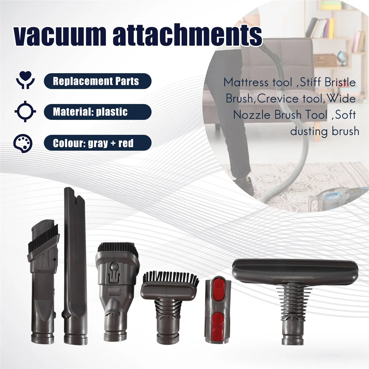 Комплект из 6 запасных частей для пылесоса Dyson V11 V10 V8 Absolute/V8 Animal/V7 V6 DC59 DC44