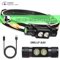 usb waterproof direct charging super bright mini version led charging head mounted lamp strong light dull miners lamp