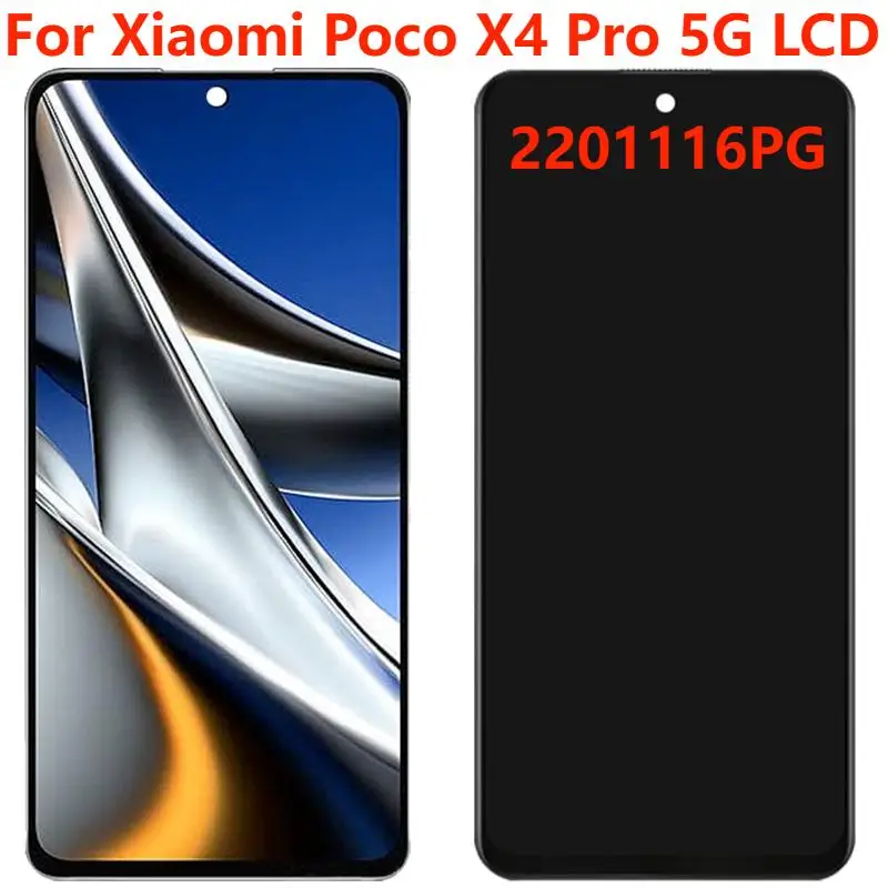 

ЖК-дисплей AMOLED 6,67 дюйма для Xiaomi Poco X4Pro 5G 2201116PG, оригинальный с рамкой, сенсорный экран, дигитайзер в сборе, запасные части