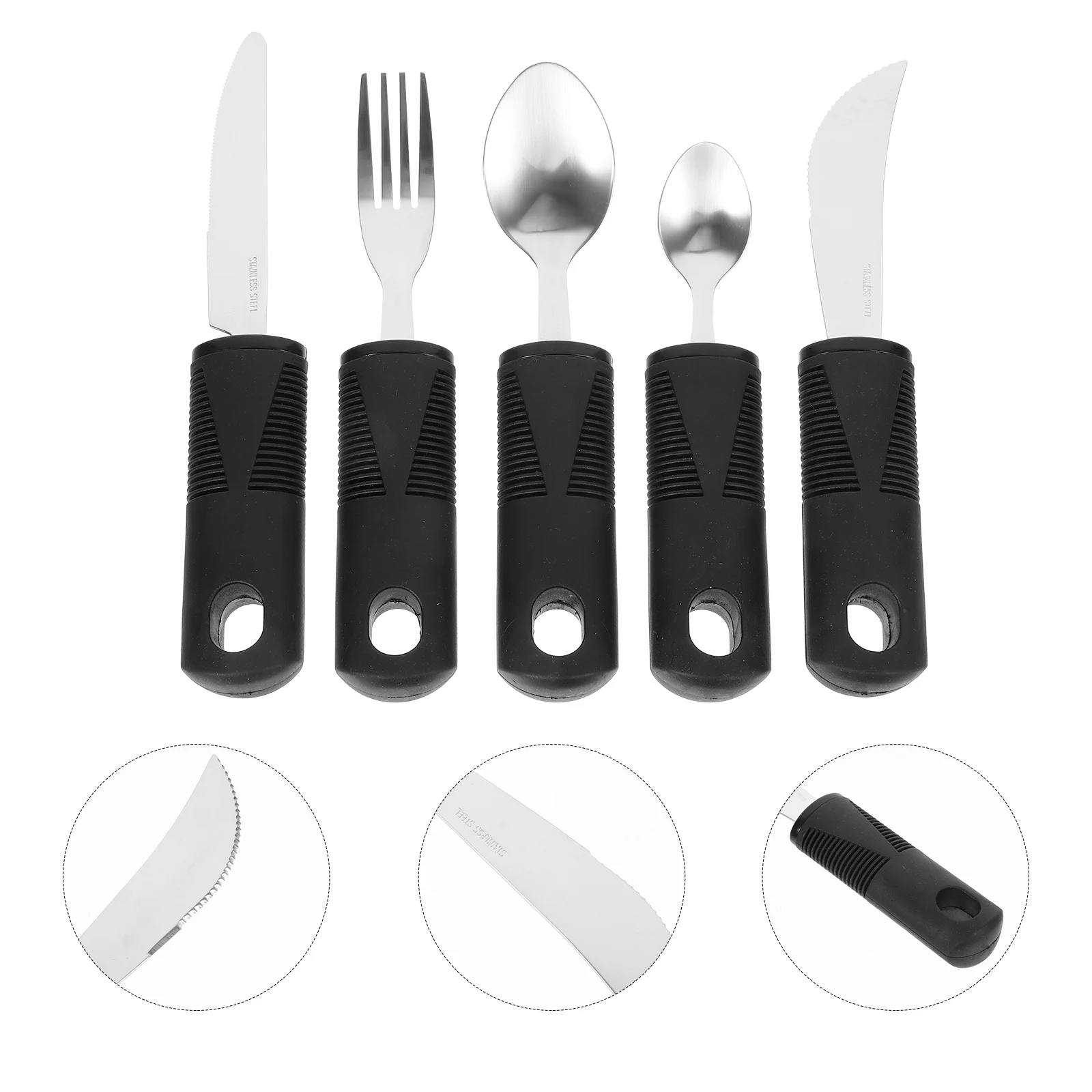 

Hand Tools Tremble Proof Tableware Elderly Adaptive Utensils Baby Suit Knife Fork Non-slip Tpr Supplies Kid
