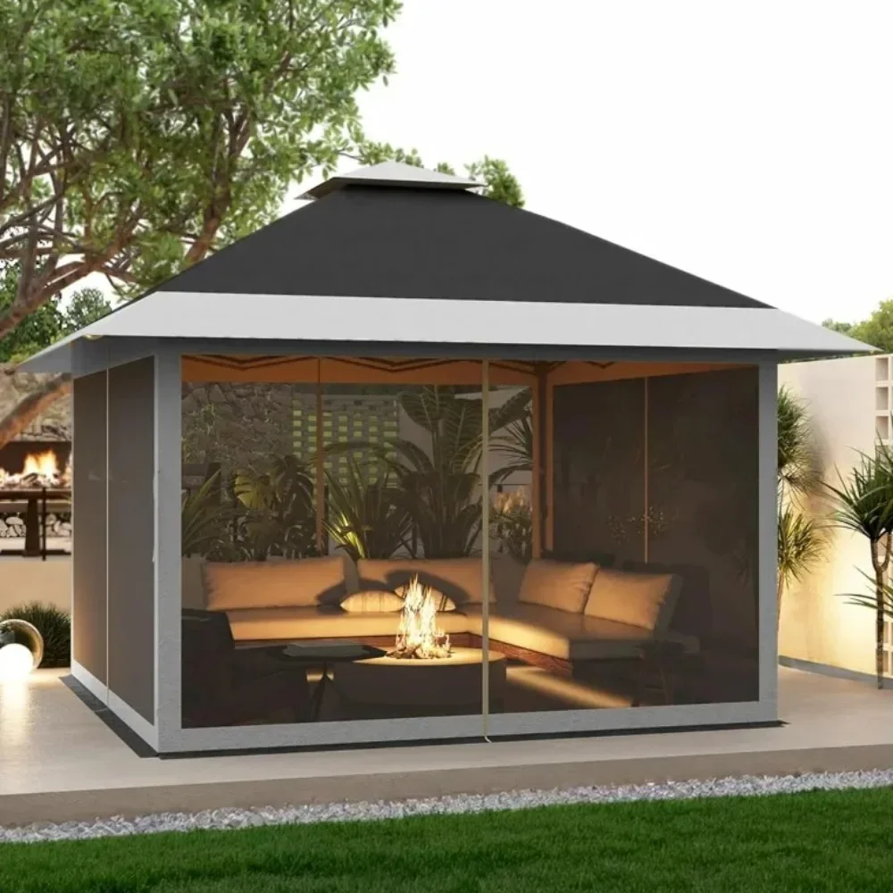 12x12 всплывающая беседка внешняя искусственная торговля с москитной сеткой 4