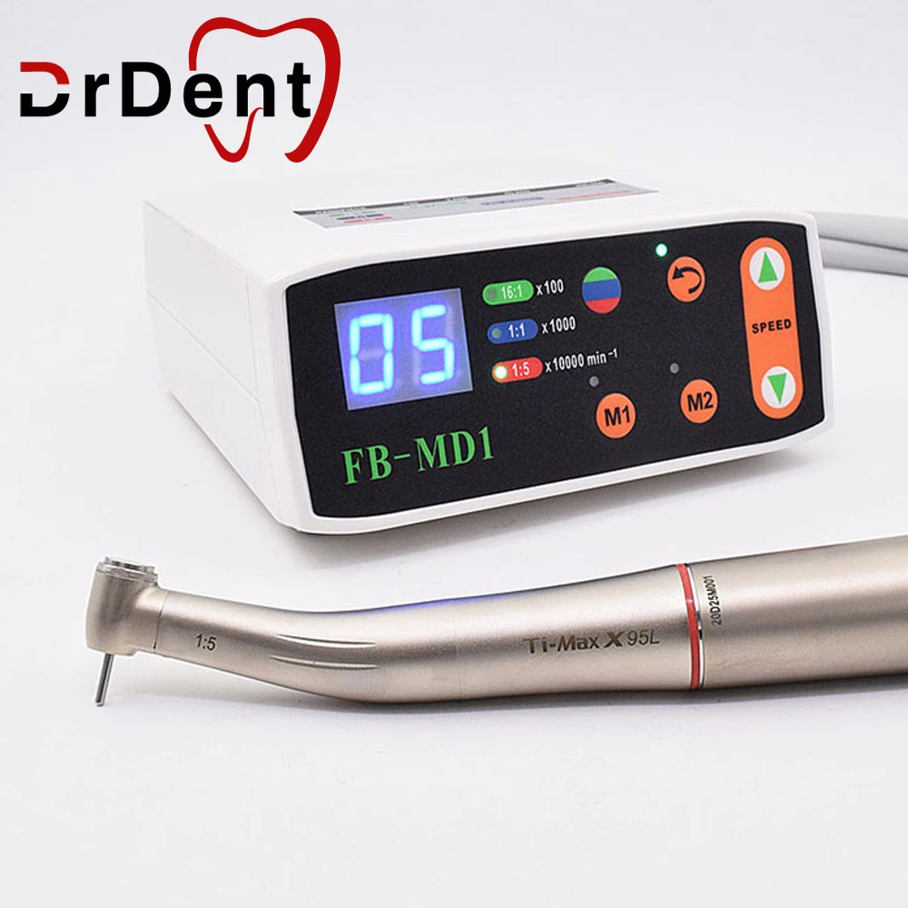TI MAX X95L TYPE 1:5 Dental Fiber Optic Contra Angle Low Speed Handpiece Odontologia Rings Anillos Tools