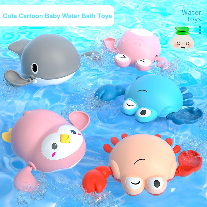 

Cute Cartoon Animal Tortoise Dolphin Classic Baby Water Toy Infant Swim Turtle Wound-up Chain Clockwork Kids Beach Bath Toys New