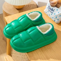 women winter slippers plush warm thick sole girls furry slippers ligth eva waterproof outdoor cotton shoes female indoor slides