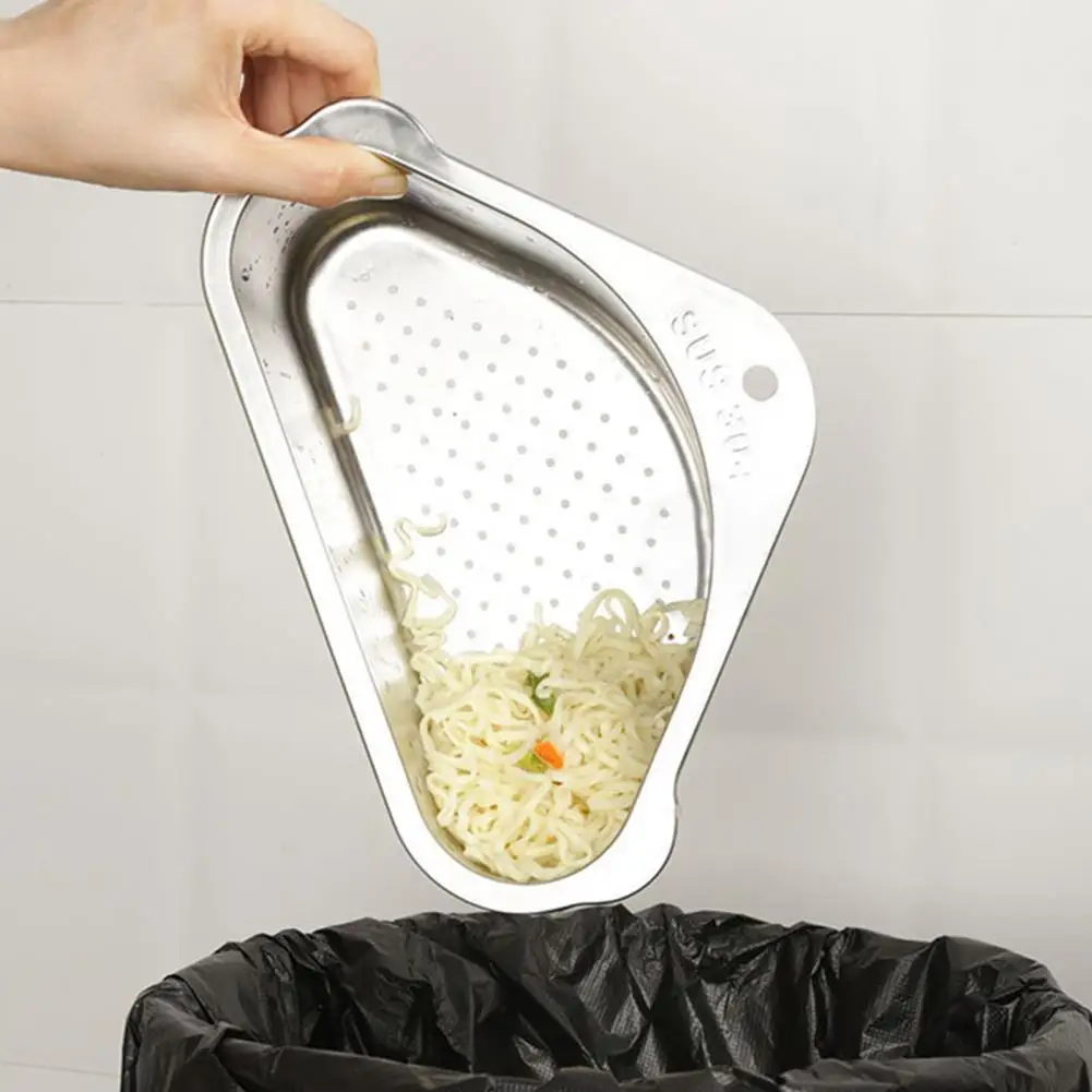 

Stainless Steel Great Triangular Multifunctional Drain Shelf 2 Colors Sink Rack Long Lasting for Dorm