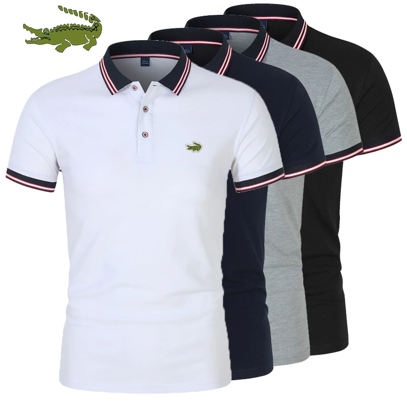 

New Branded Polo Shirt Summer High-end Short-sleeved T-shirts Men's Polo Shirts Men's Tops Lapel Trend Clothes Oversized T Shirt