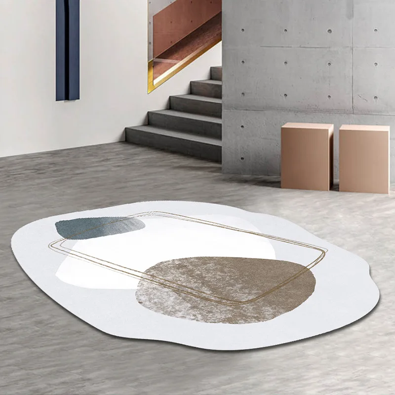 

Living Room Light Luxury Floor Mat High-End Tea Table Mat Irregular Cloakroom Floor Mat Special-Shaped Sense Home Sofa Rug