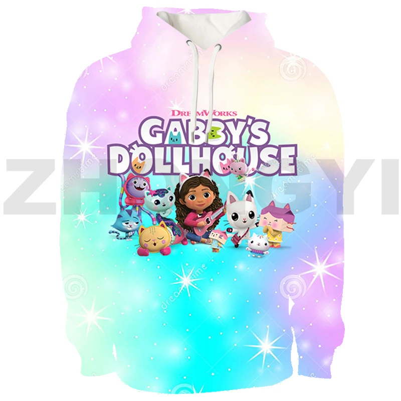 

Fashion Gabby's Doll House Oversized Hoodie Cosplay Costume 3D Gabbys Dollhouse Women Clothes Cartoon Printed Pullover Sudaderas