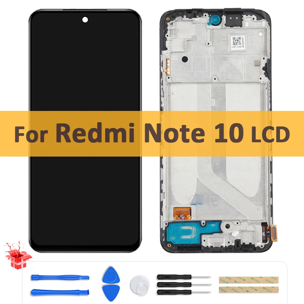 

ЖК-дисплей Super AMOLED 6,43 дюйма для Xiaomi Redmi Note 10 4G M2101K7AG M2101K7AI, дисплей с сенсорным экраном и дигитайзером в сборе с рамкой, оригинал