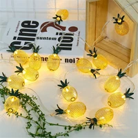 1 53m led christmas garland string lights battery powered iron art pineapple fairy lights for party wedding new year decoration