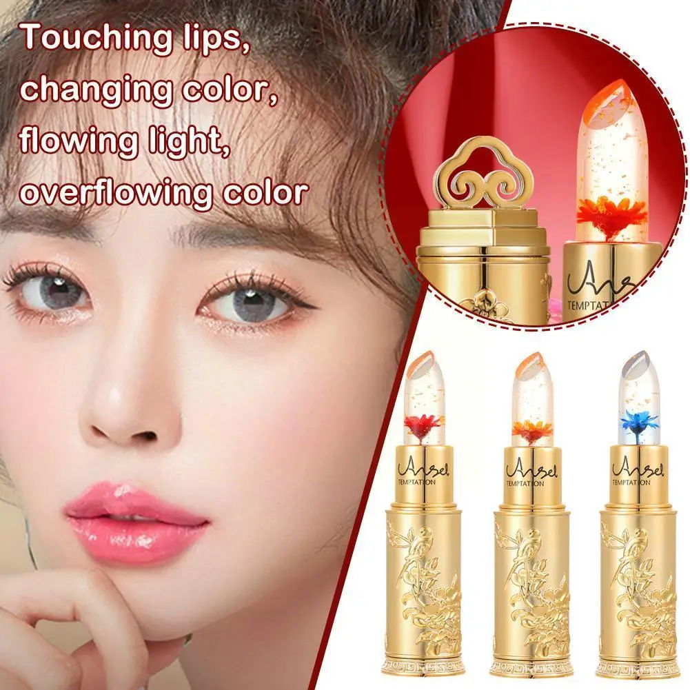 

Flower Jelly Flower Lipstick Color Change Lipstick For Women Makeup Cosmetics Flower Lip Balm Moisturizer Lipsticks