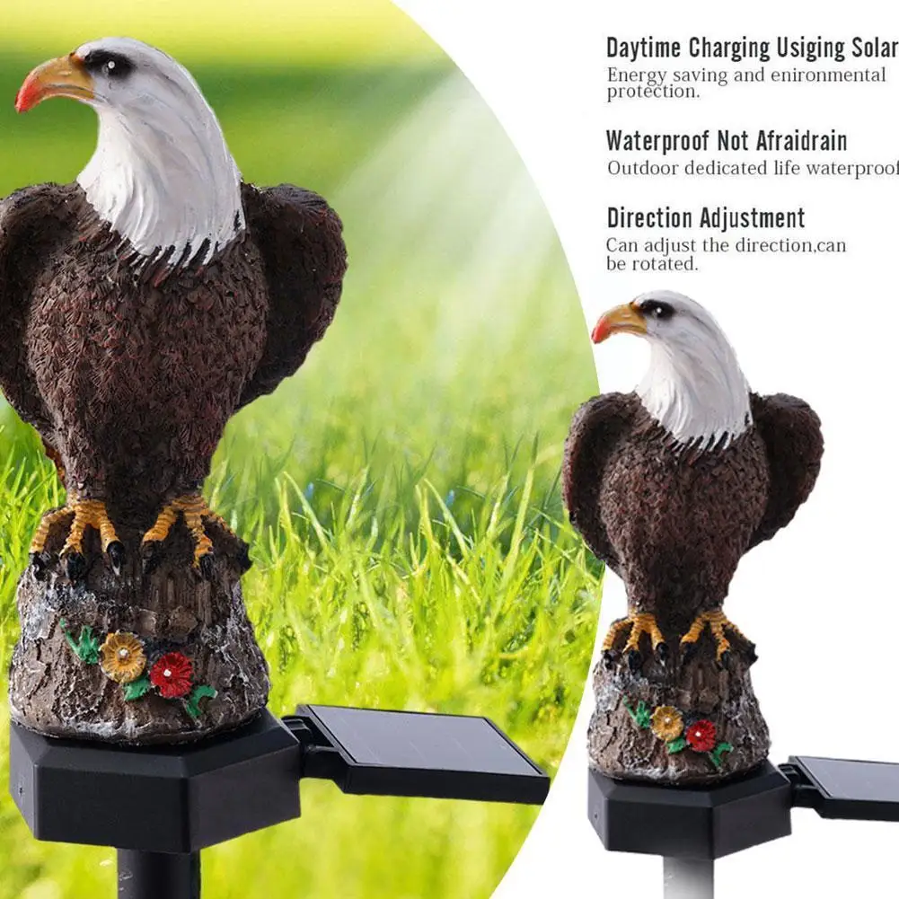 

Solar Resin Eagle Lawn Lamp Outdoor LED Lights Floor Garden Lamp Decoration Courtyard Unique Lamp Ornament Waterproof Inser G2I5