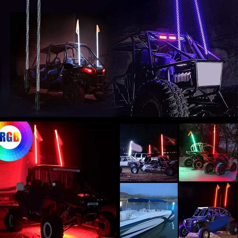 Осветительная спиральная лампа для мотоцикла 12 В 2 фута антенна с флагом