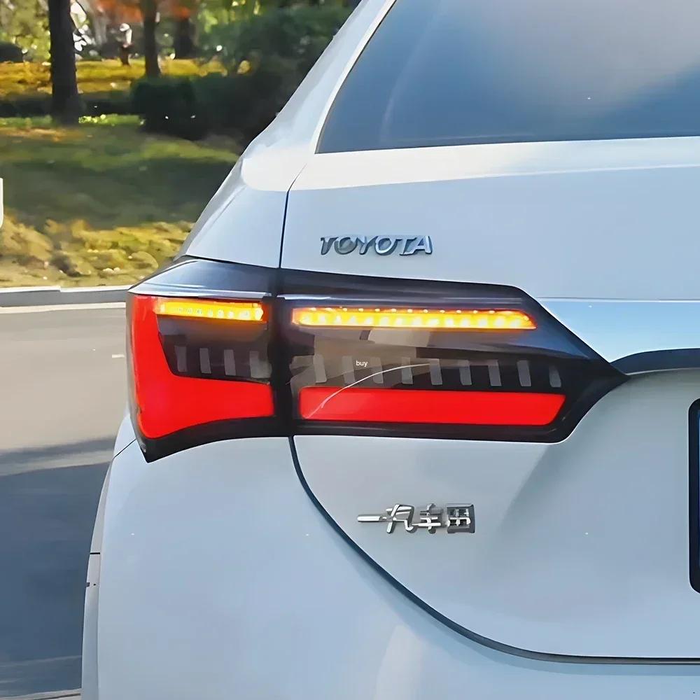 Фото Для Toyota Corolla 2014-2017 автоматические задние фонари, обновленный динамический мигающий сигнальный светильник, аксессуары, светодиодные автомобильные задние фонари в сборе №2