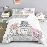 perfume flower bedding set luxury double duvet quilt cover 220x240 king twin size comforter pillow case for girls woman gift