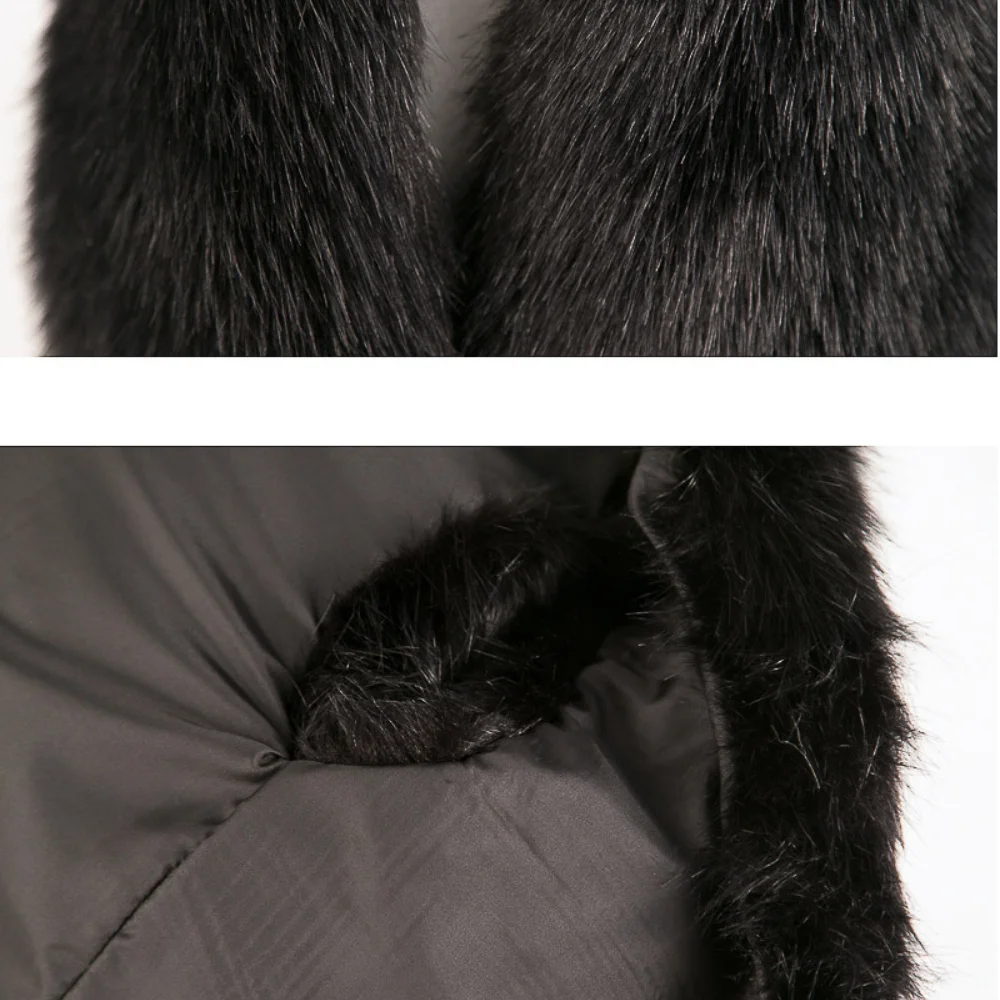 UETEEY 2023 Ms. Slim Vest Mid -length Imitation Fur Jacket Winter Coat Women  Faux Fur Coat
