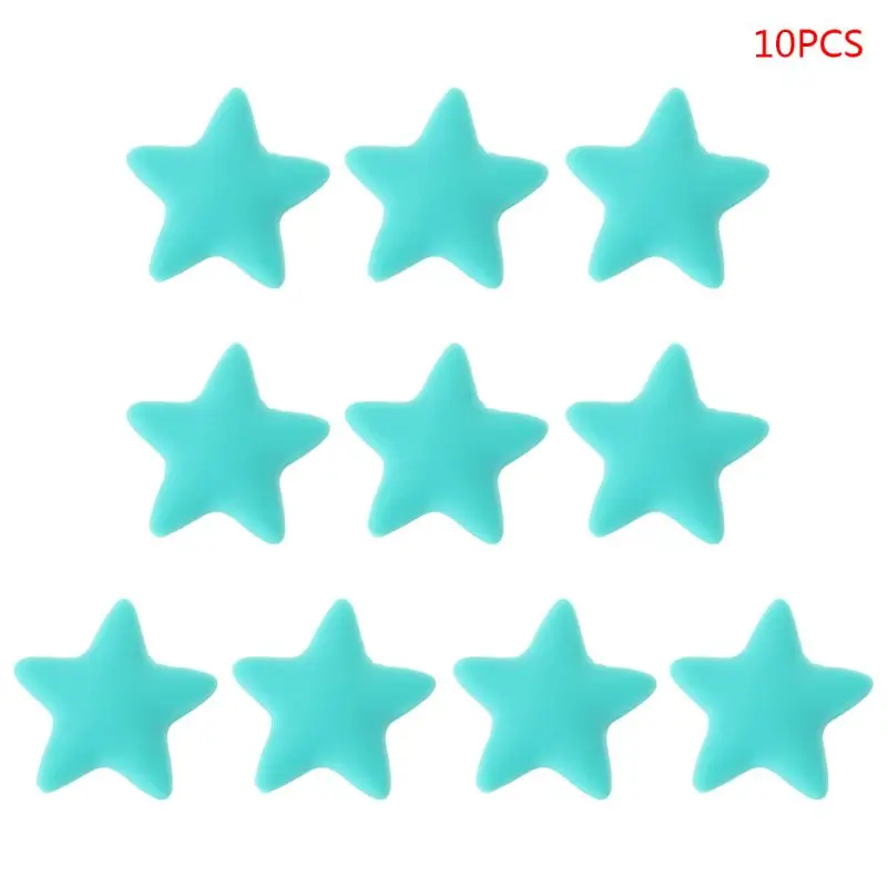 

Y1UB 10 Pcs/Set Silicone Beads Baby Teether Teething Massage Newborn DIY Neckla