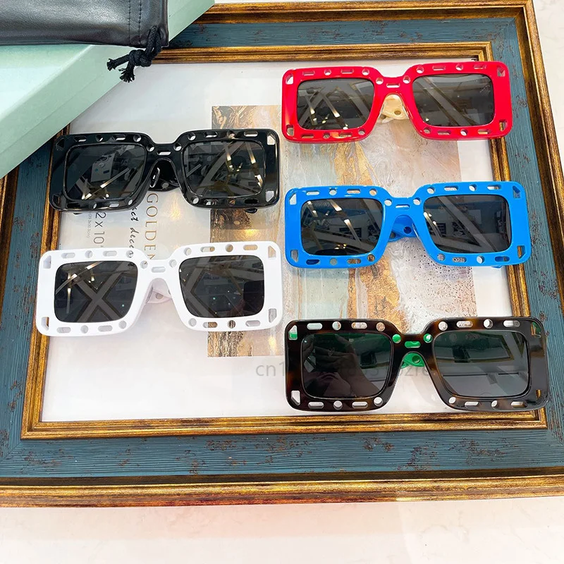 

Color Square Hole Frame Clear Lens OERI025 Sunglasses Women 2022 Luxury Designer Fashion Ladies Sun Glasses Cool Sexy Female