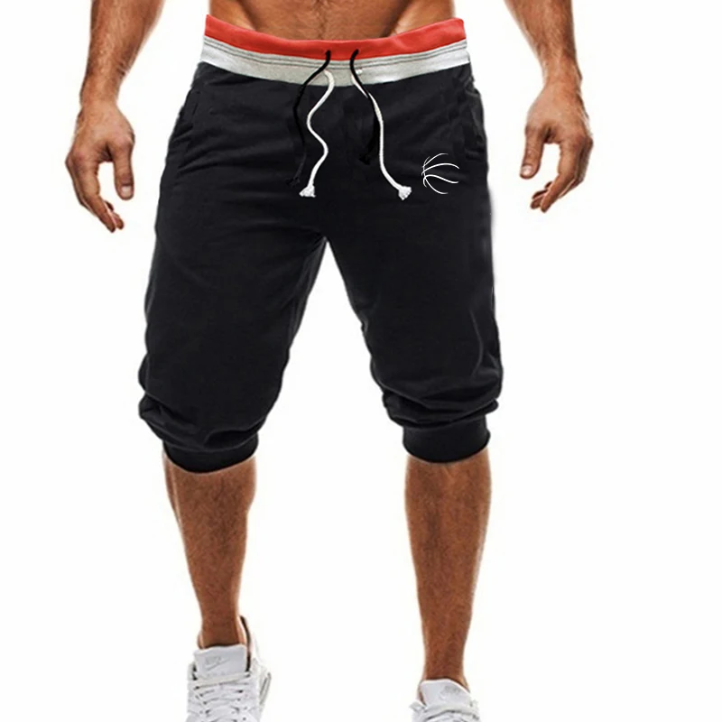 Men's Summer Fashion Cool Sweatpants Loose Jogger Seven Points Trousers Male Casual Fitness Sports Outdoor Capri Pants (4Colors)